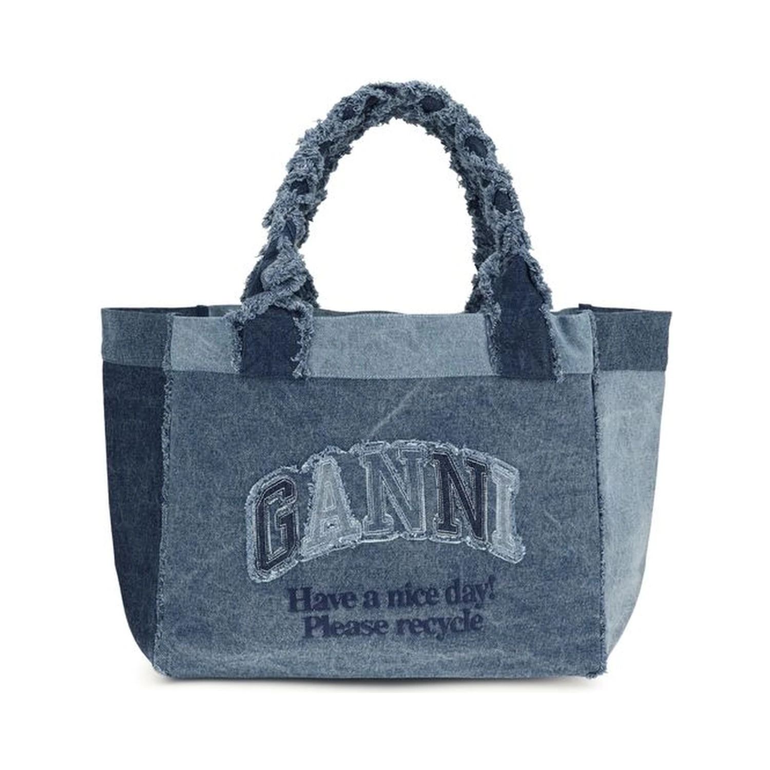 Blue Cotton Handbag