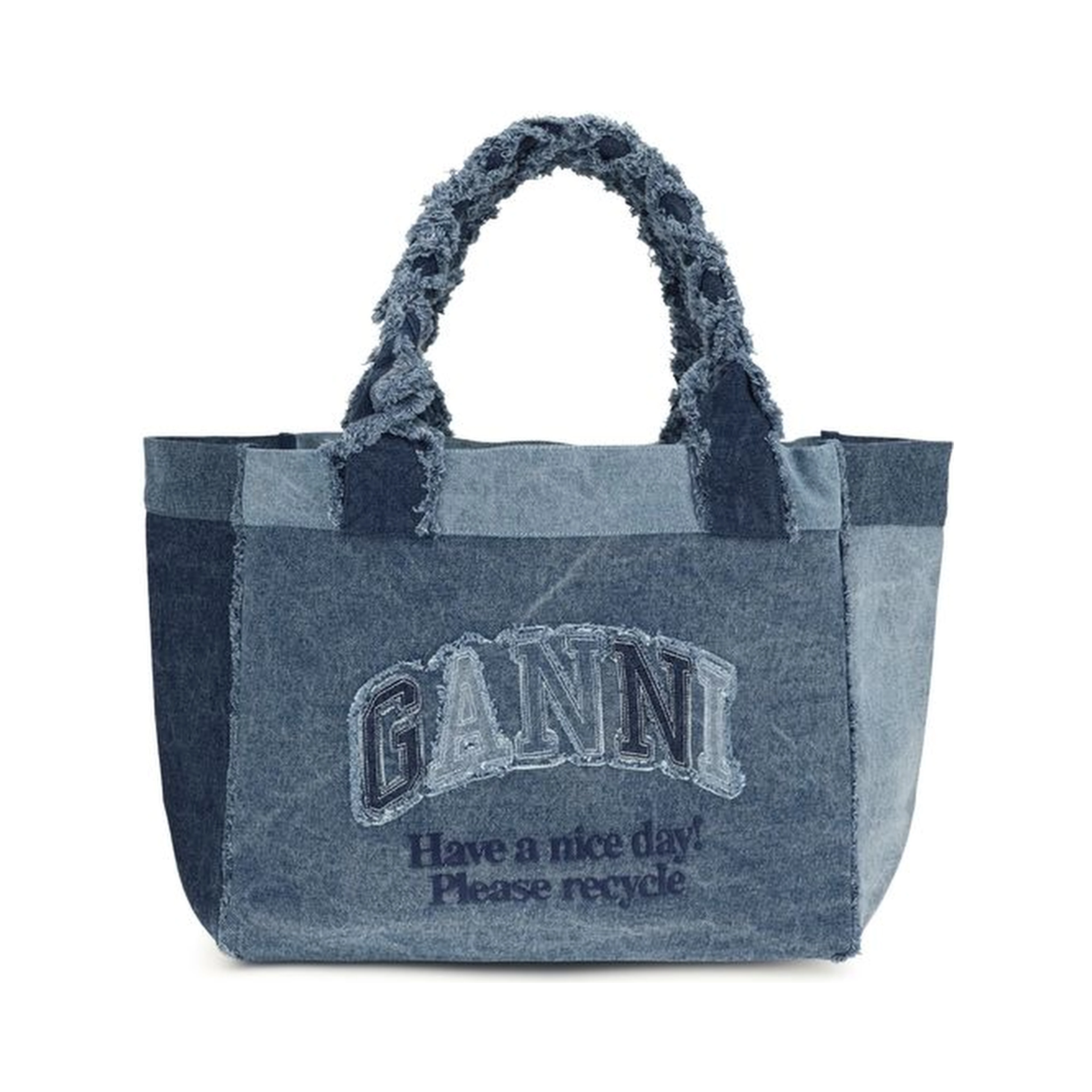 Blue Cotton Handbag