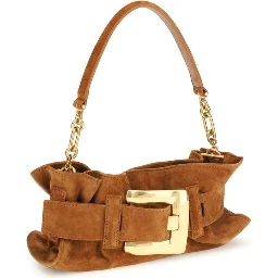 Beige Calf Leather Bos Taurus Shoulder Bag