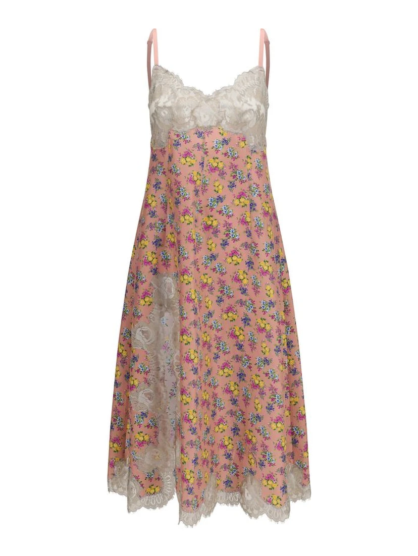 Multicolor Silk Casual Dress