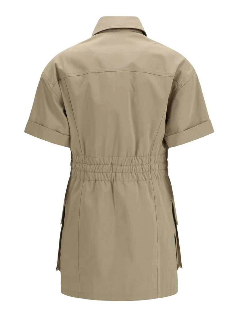 Beige Cotton Casual Dress