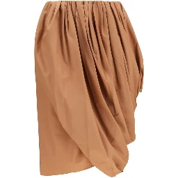 Beige Cotton Midi Skirt