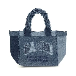 Blue Cotton Handbag
