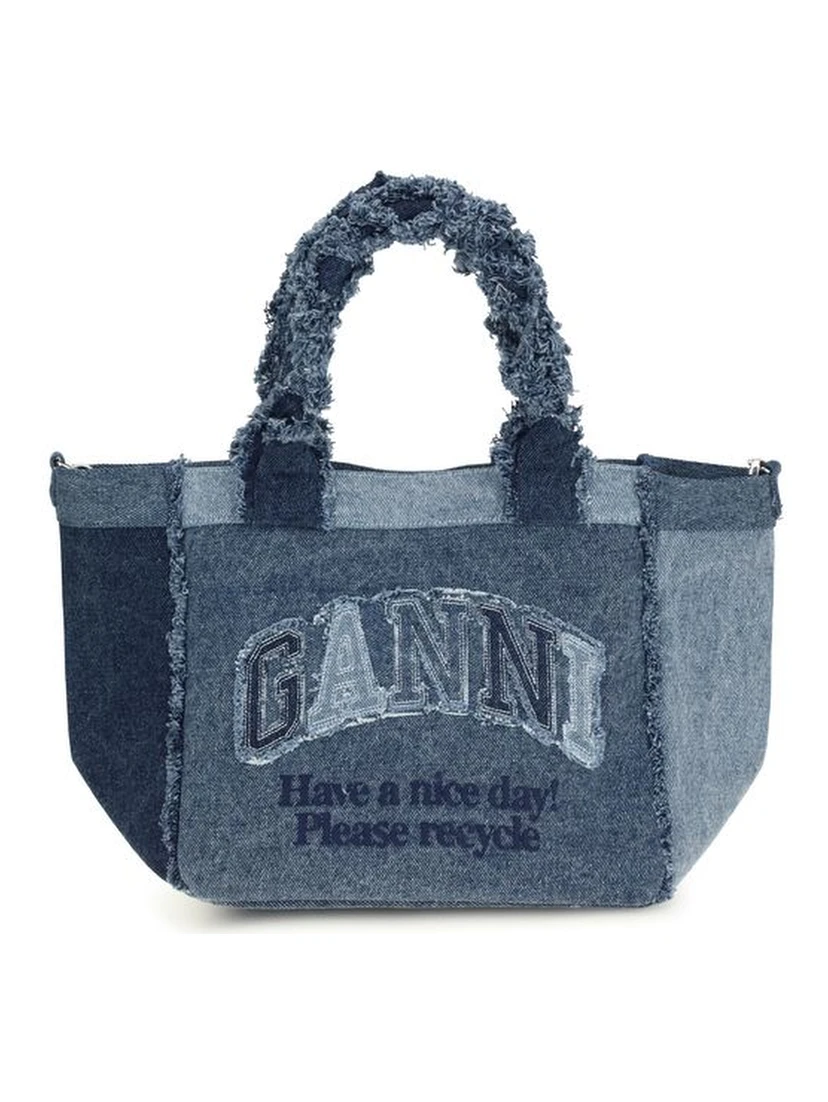 Blue Cotton Handbag
