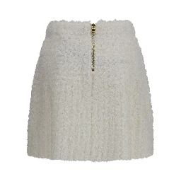 White Viscose Mini Skirt