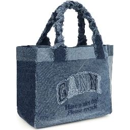 Blue Cotton Handbag