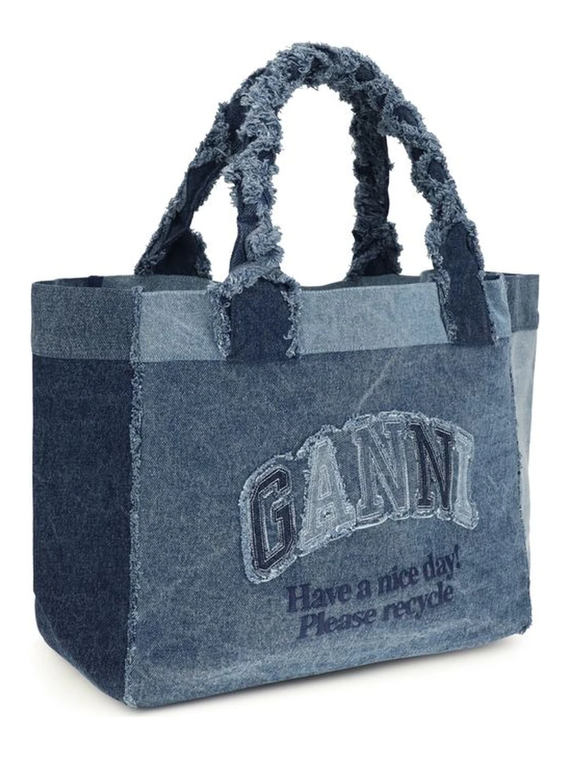 Blue Cotton Handbag