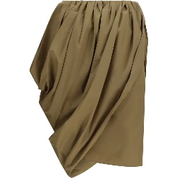 Bicolor Cotton Midi Skirt