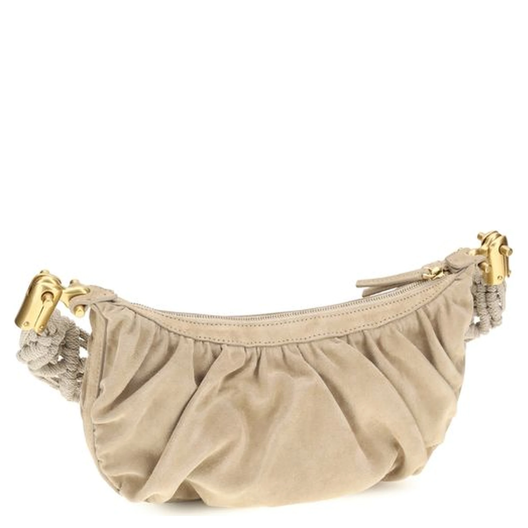 Beige Fabric Handbag