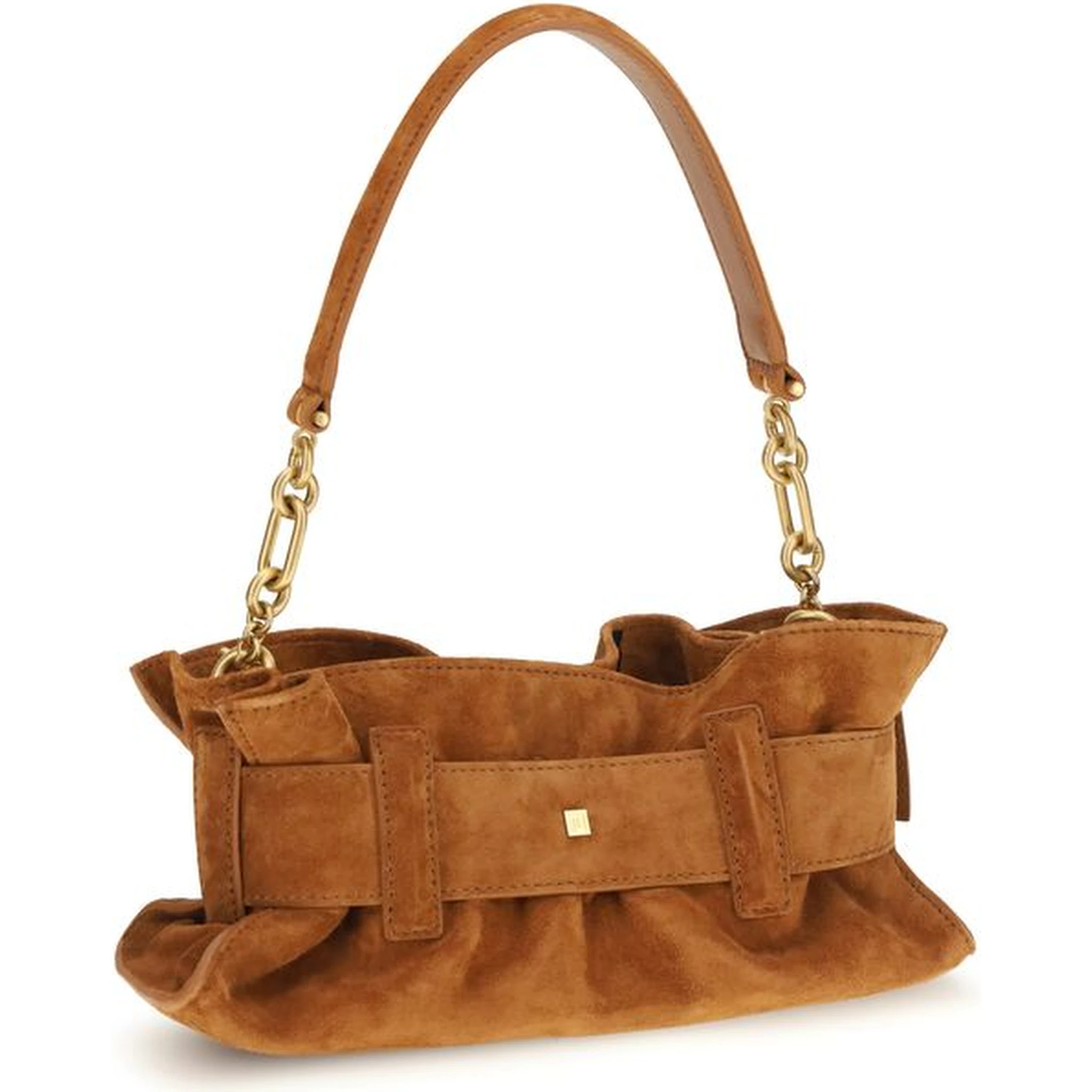 Beige Calf Leather Bos Taurus Shoulder Bag