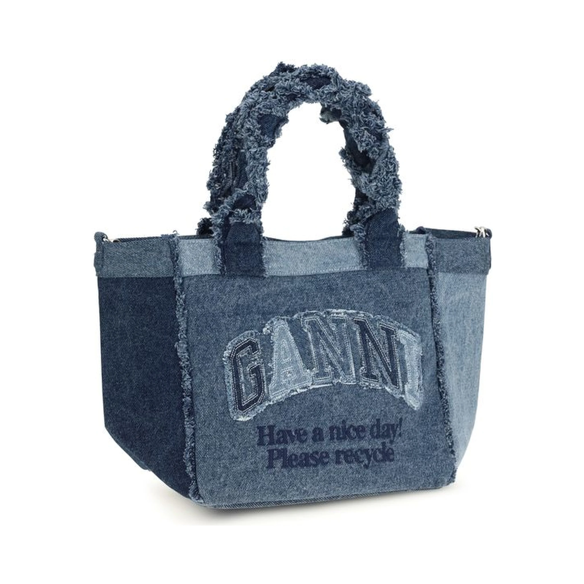 Blue Cotton Handbag