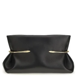 Black Napa Leather / Calf Bos Taurus Clutch Bag