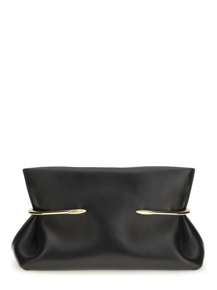 Black Napa Leather / Calf Bos Taurus Clutch Bag