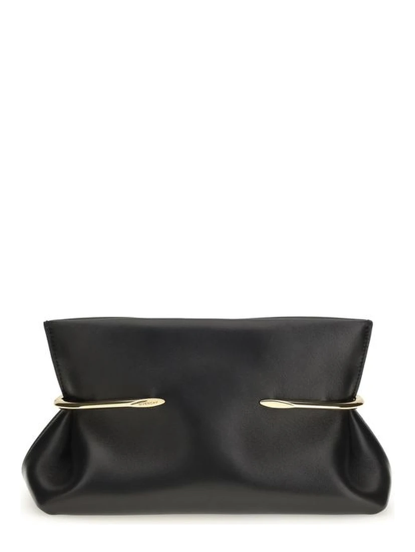 Black Napa Leather / Calf Bos Taurus Clutch Bag