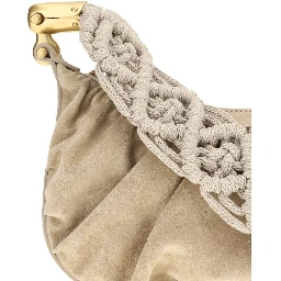 Beige Fabric Handbag