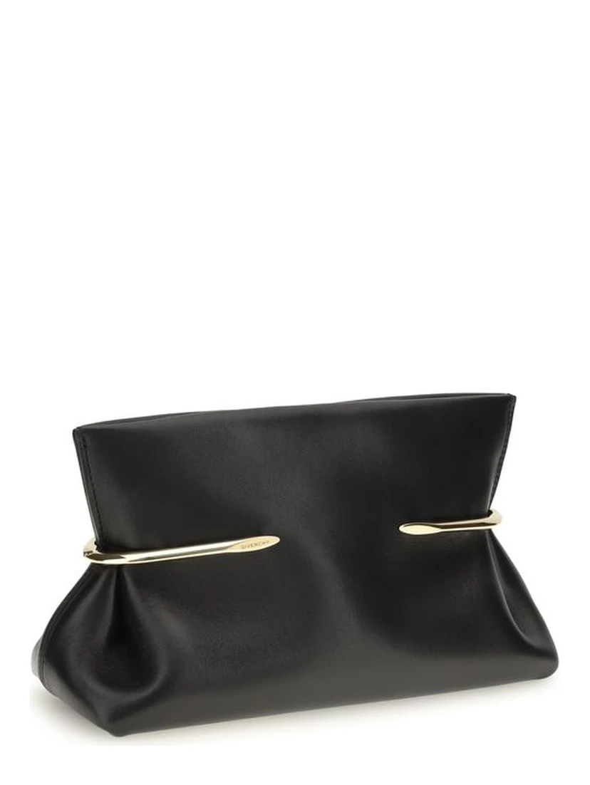Black Napa Leather / Calf Bos Taurus Clutch Bag