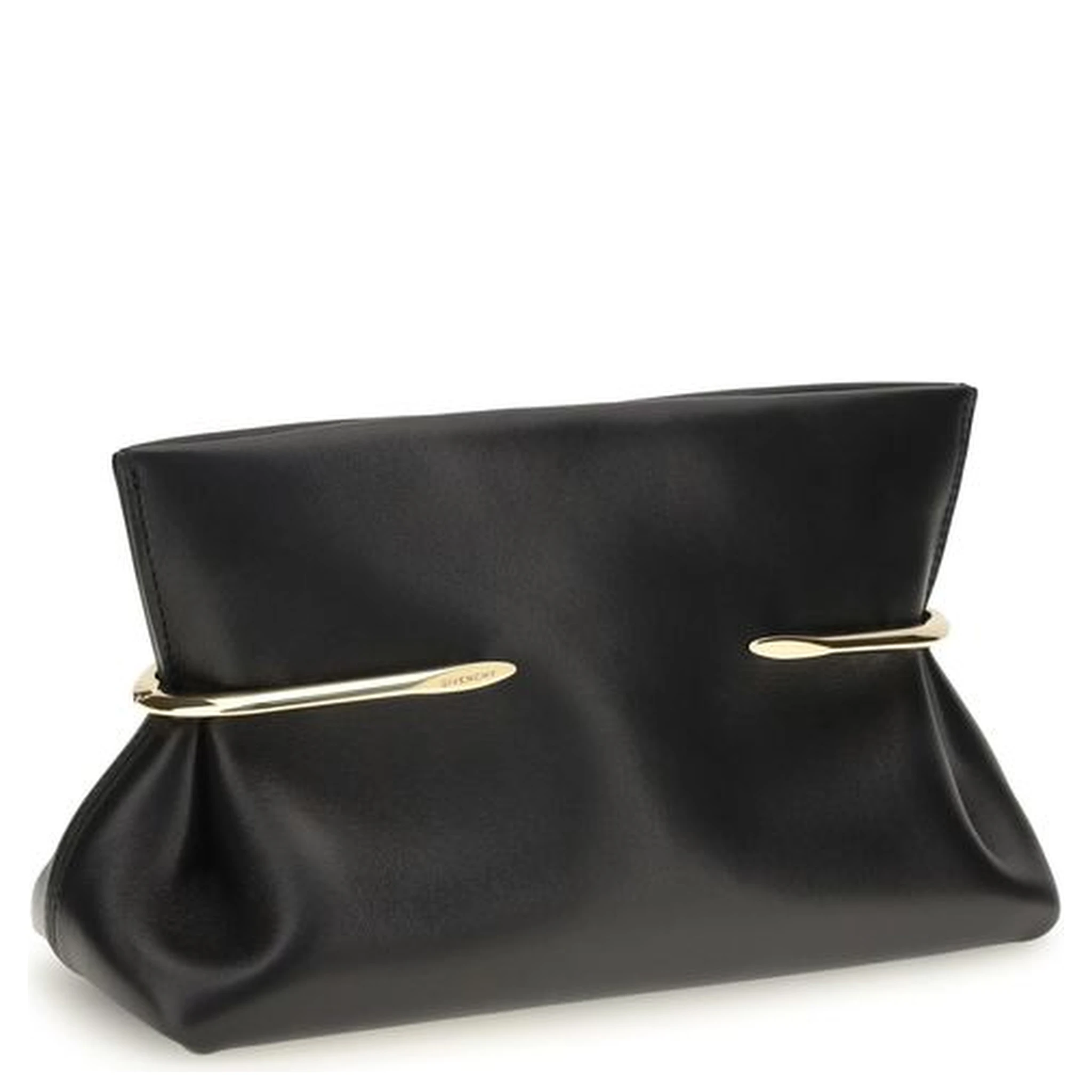 Black Napa Leather / Calf Bos Taurus Clutch Bag