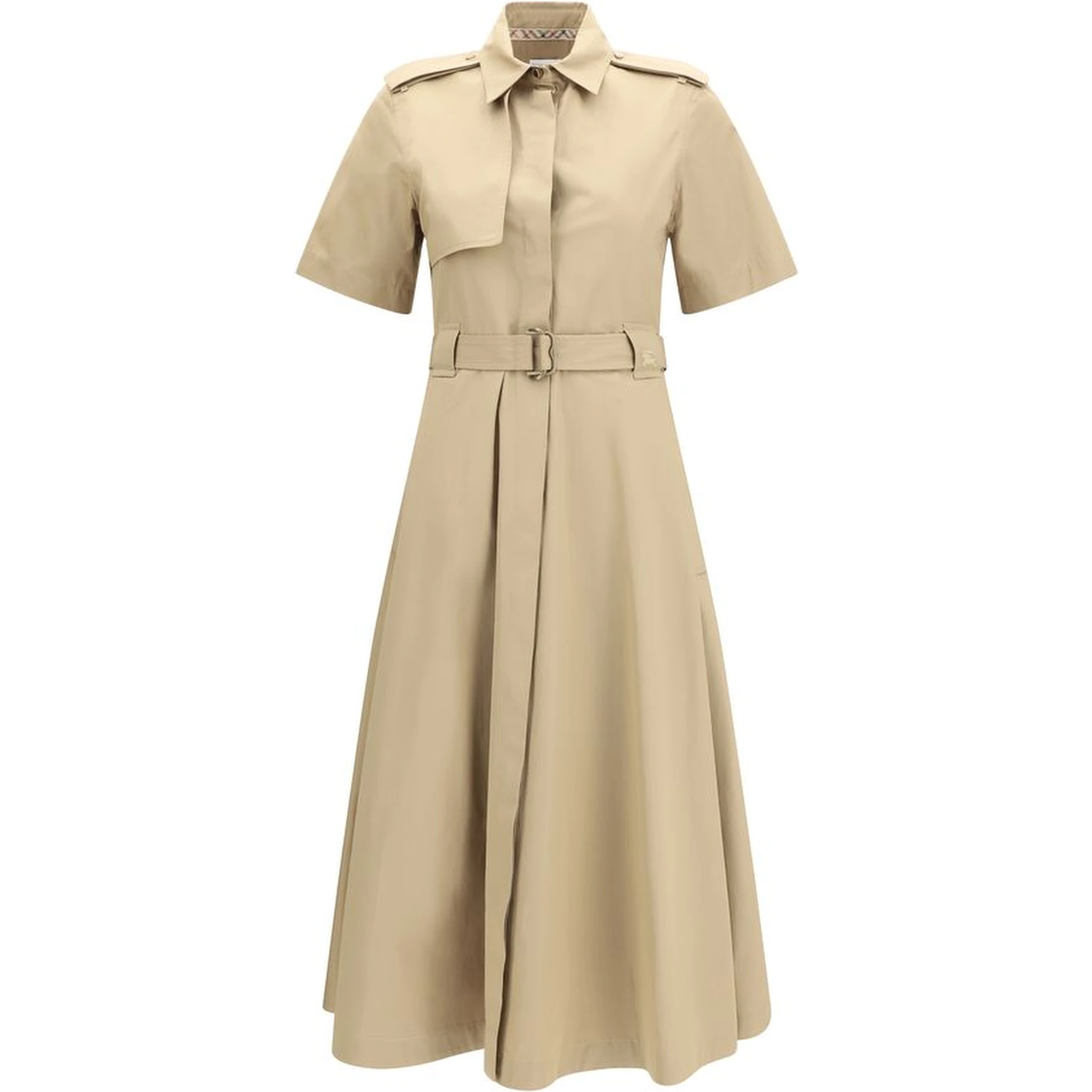 Beige Cotton Casual Dress