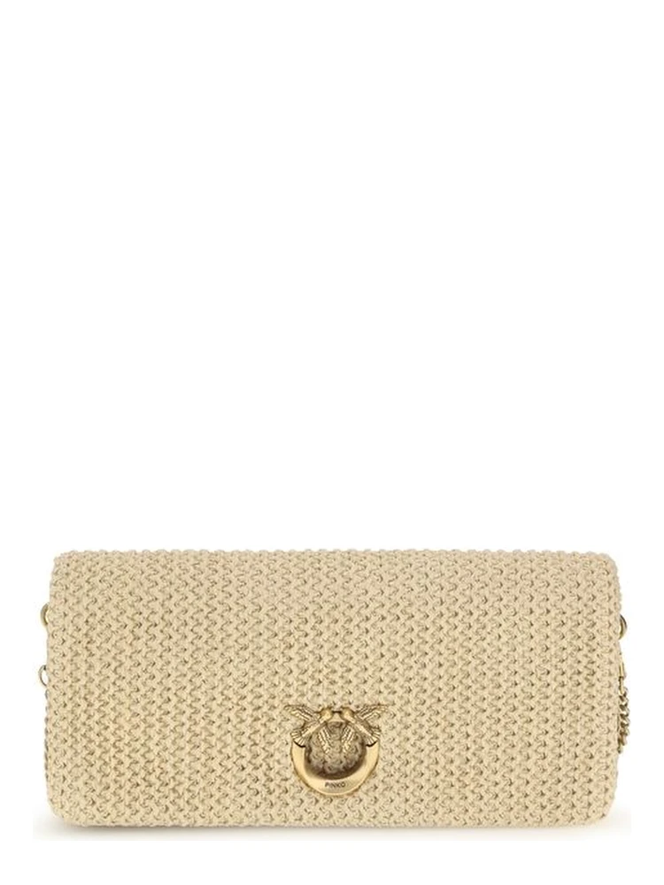 Beige Polypropylene Shoulder Bag