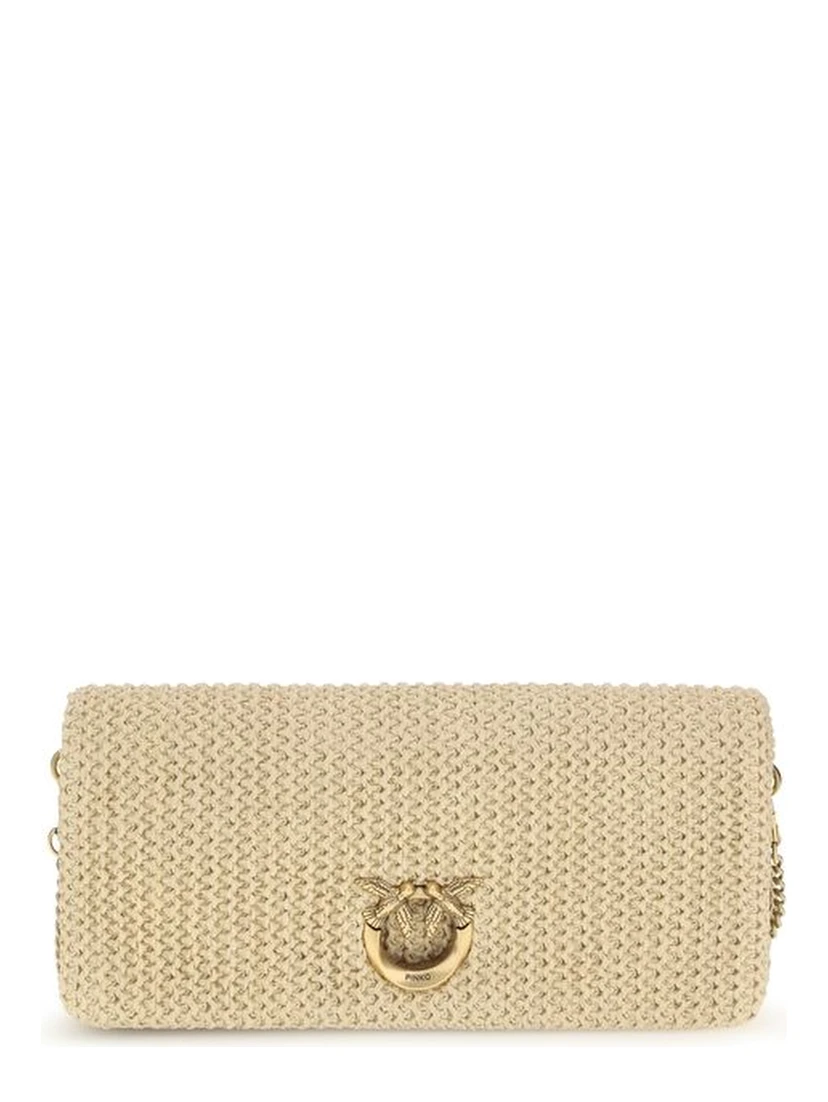 Beige Polypropylene Shoulder Bag