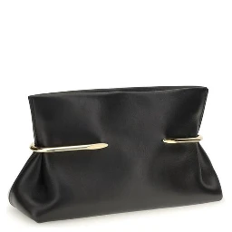 Black Napa Leather / Calf Bos Taurus Clutch Bag
