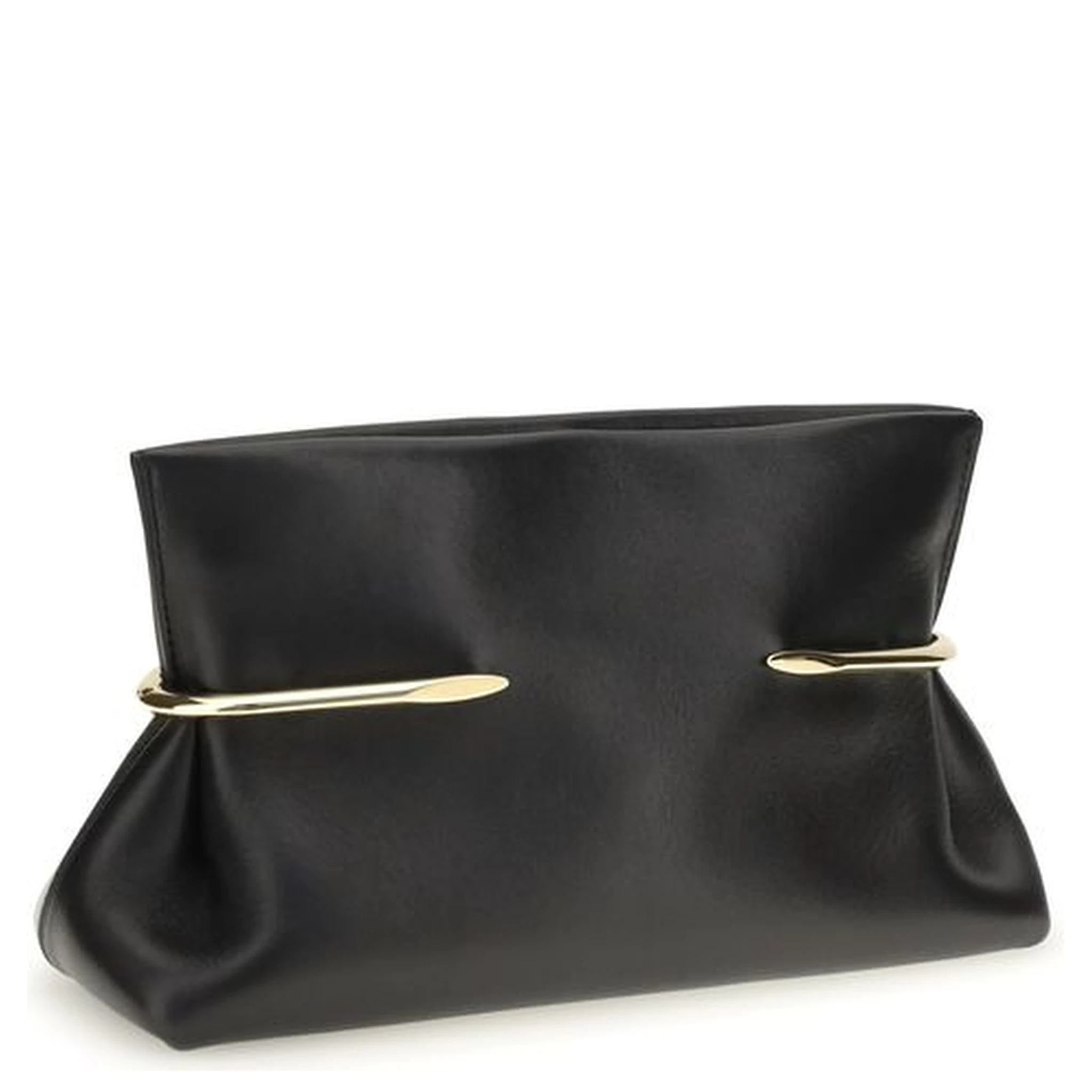 Black Napa Leather / Calf Bos Taurus Clutch Bag