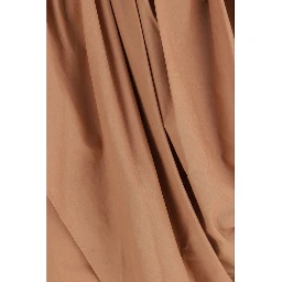 Beige Cotton Midi Skirt