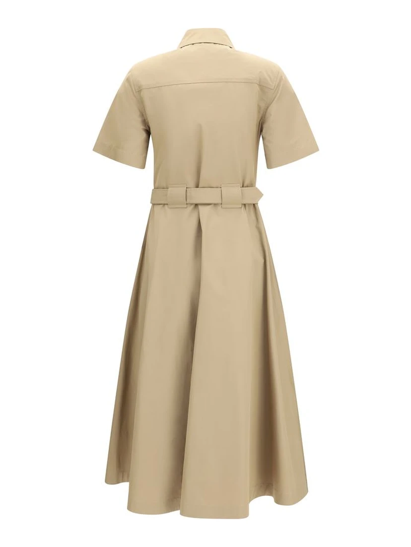 Beige Cotton Casual Dress