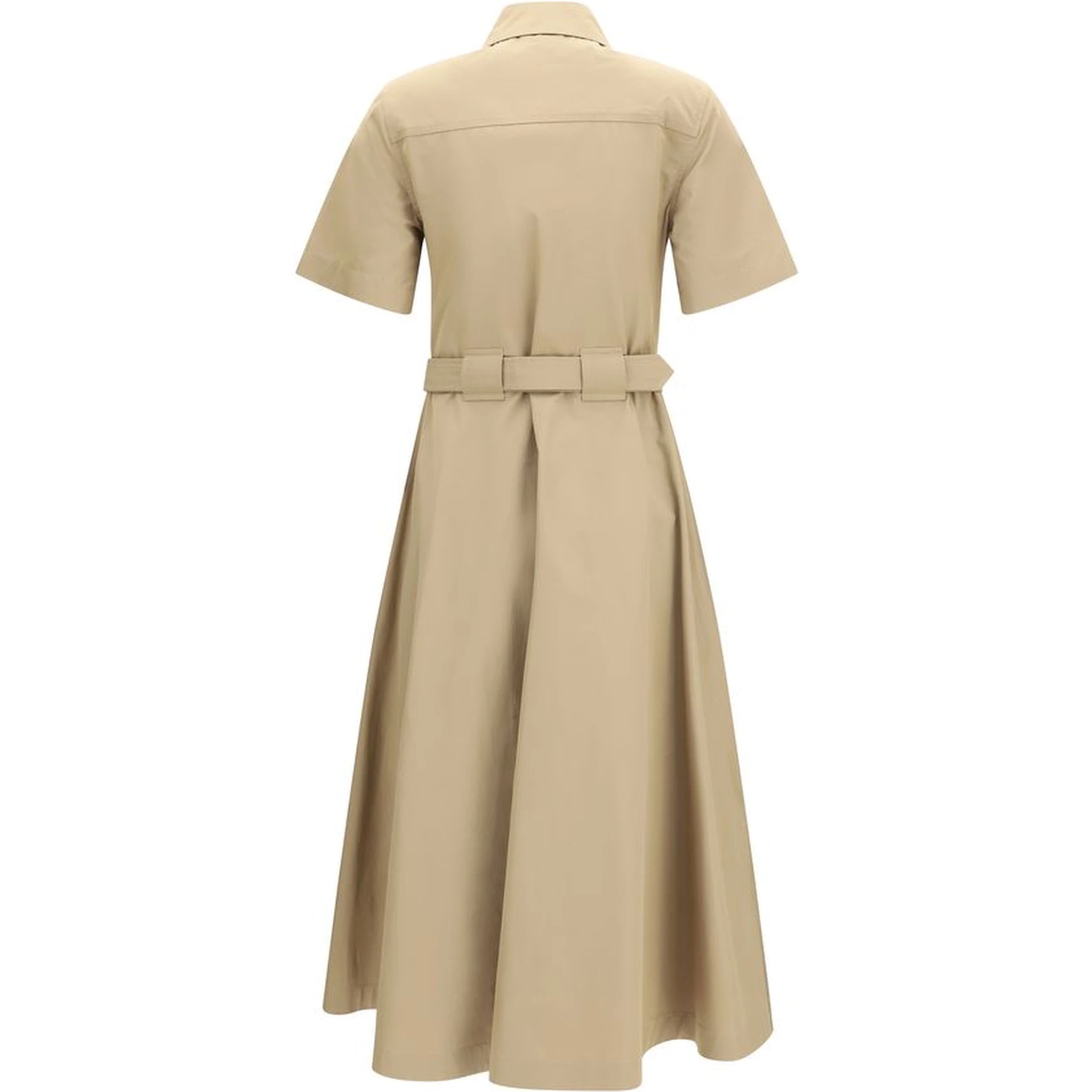 Beige Cotton Casual Dress