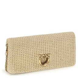 Beige Polypropylene Shoulder Bag