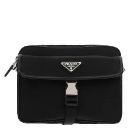 Black Recycled Polyamide Shoulder Bag