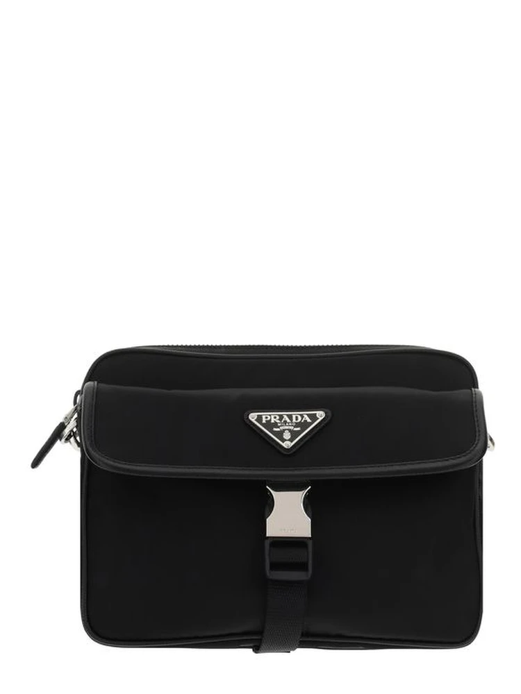 Black Recycled Polyamide Shoulder Bag