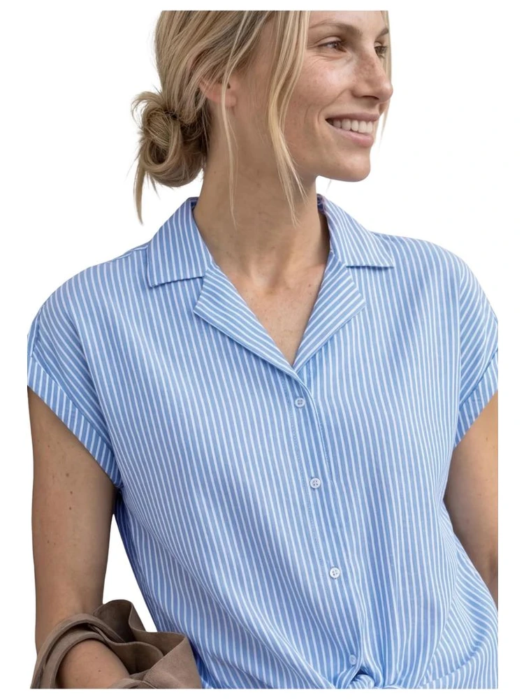 Blue Cotton Shortsleeve Shirt