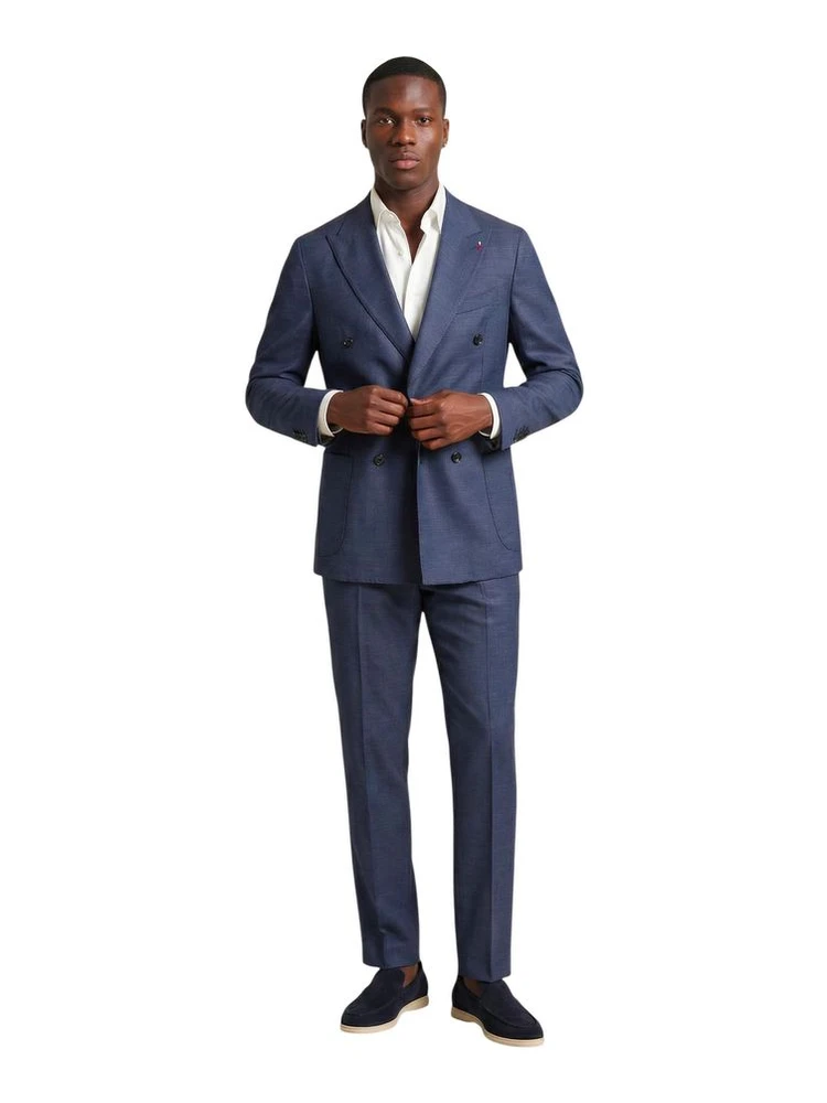 Blue Polyester Two-Piece Suit