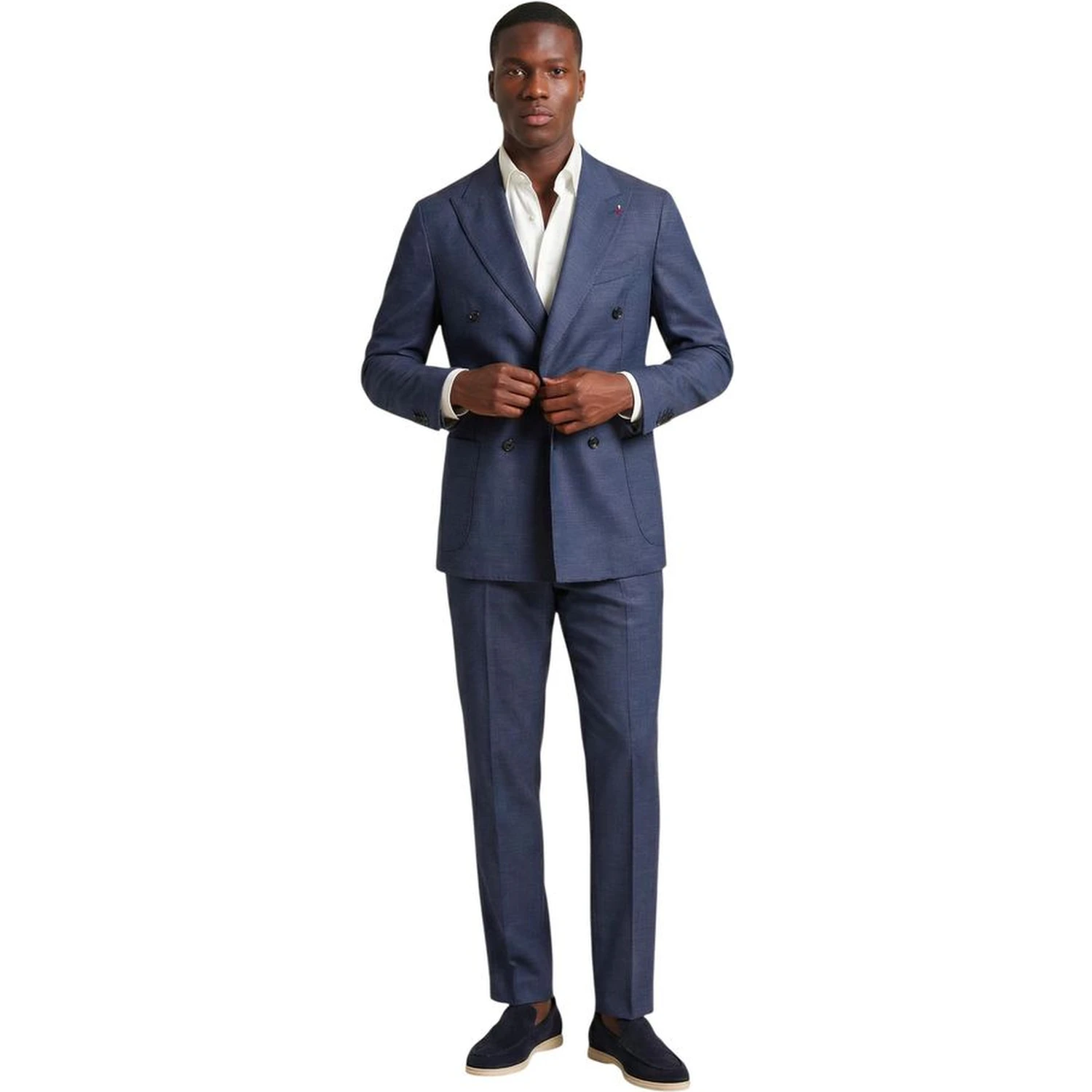 Blue Polyester Two-Piece Suit