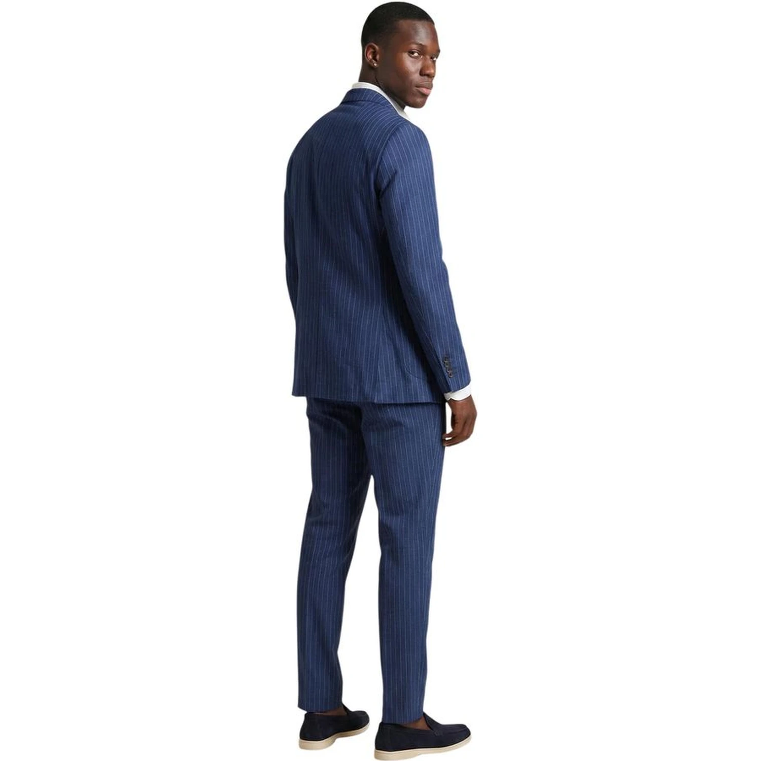 Blue Polyester Two-Piece Suit