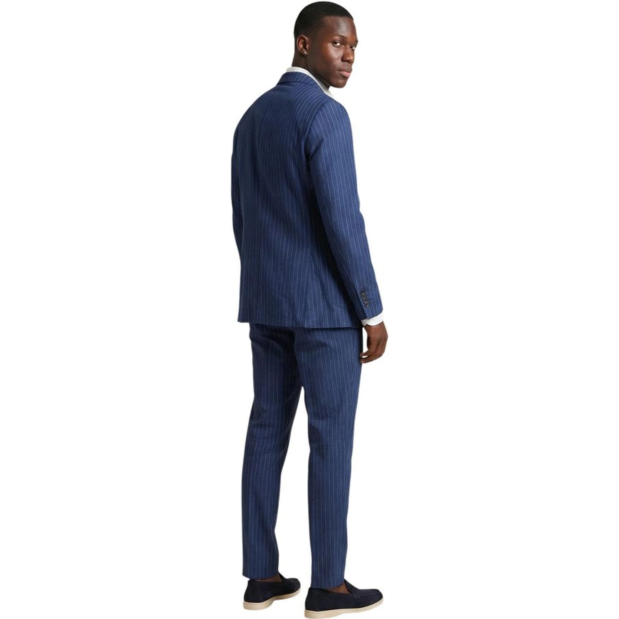 Blue Polyester Two-Piece Suit