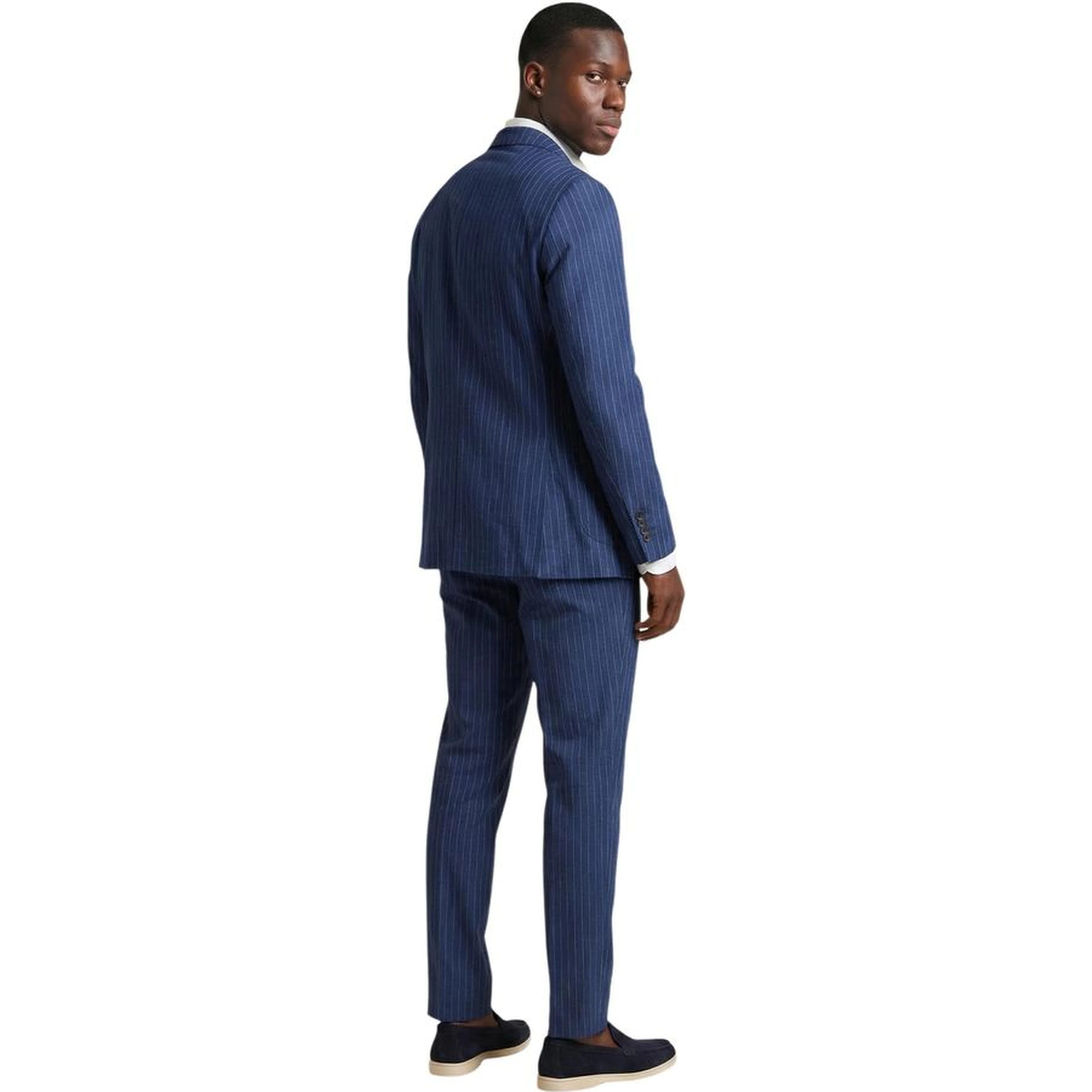 Blue Polyester Two-Piece Suit