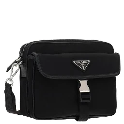 Black Recycled Polyamide Shoulder Bag