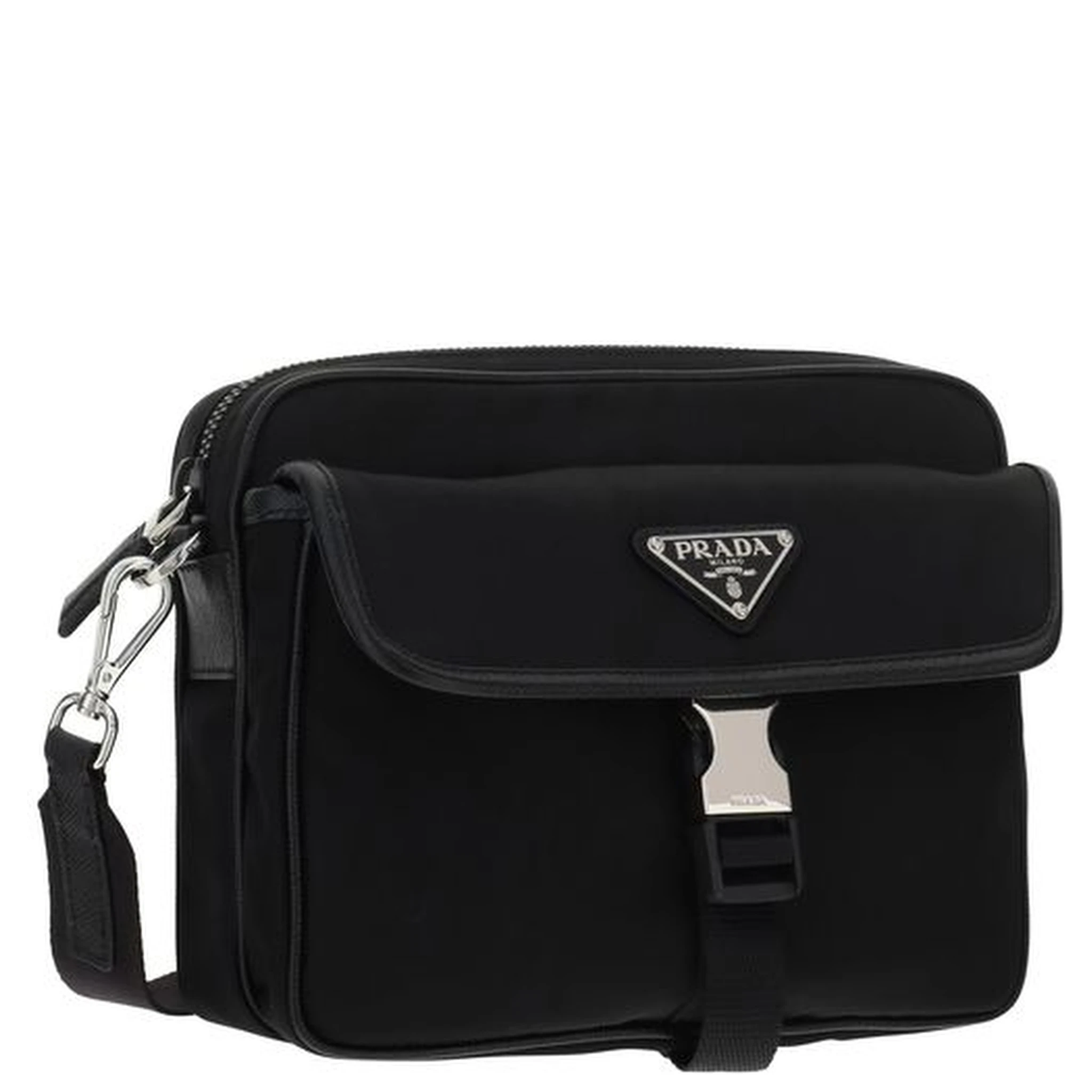 Black Recycled Polyamide Shoulder Bag