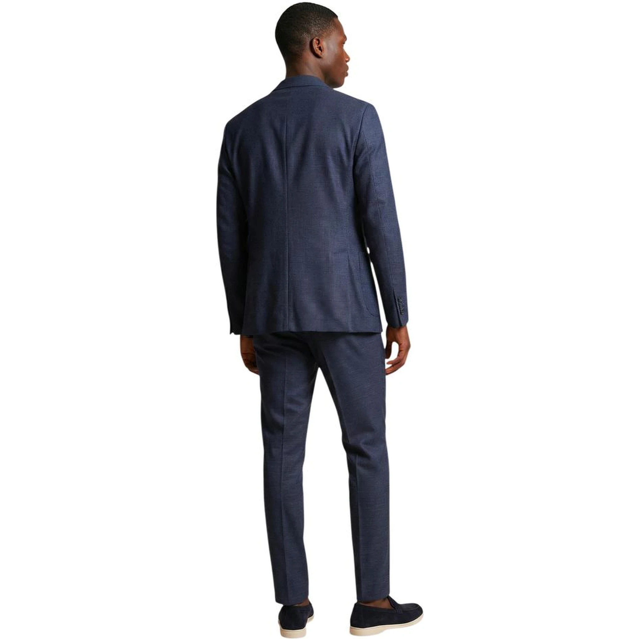 Blue Polyester Two-Piece Suit