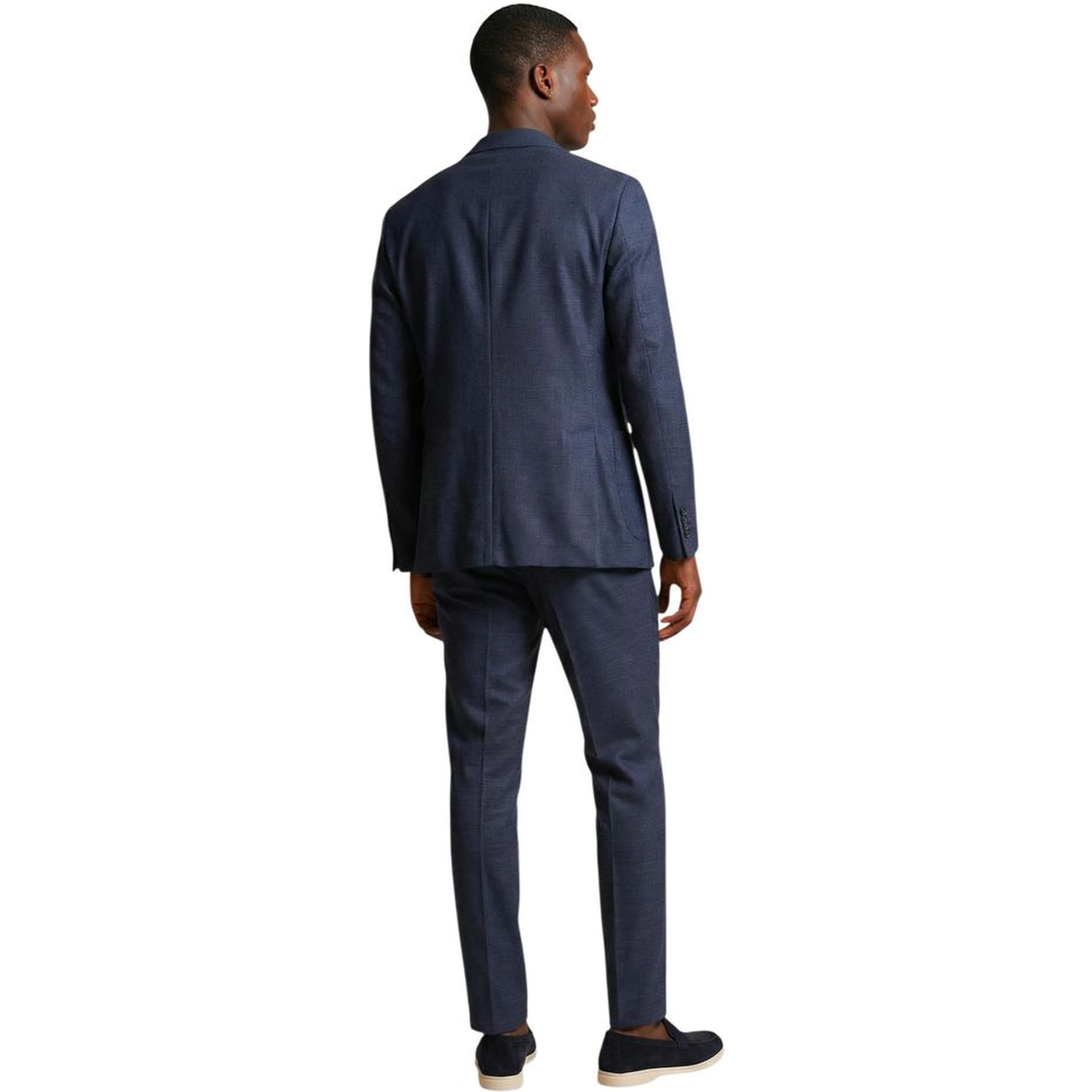 Blue Polyester Two-Piece Suit