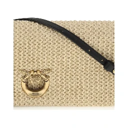 Beige Polypropylene Shoulder Bag