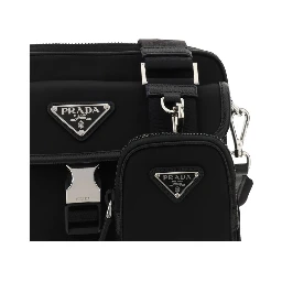 Black Recycled Polyamide Shoulder Bag