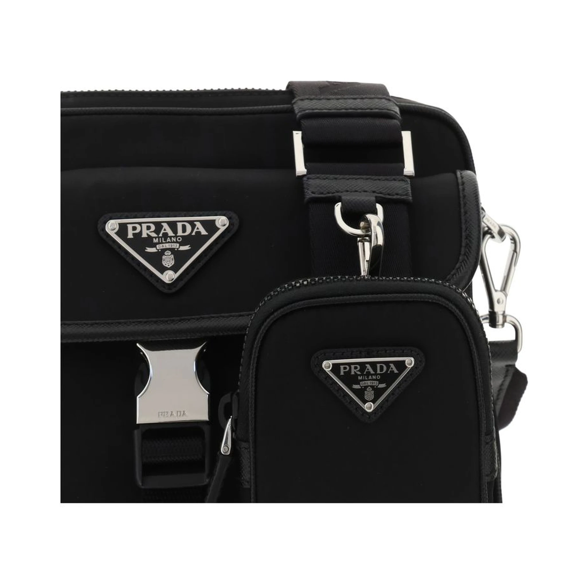 Black Recycled Polyamide Shoulder Bag