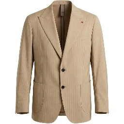 Beige Polyester Two-Piece Suit