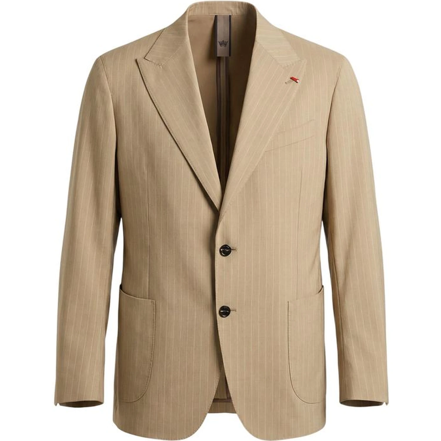 Beige Polyester Two-Piece Suit