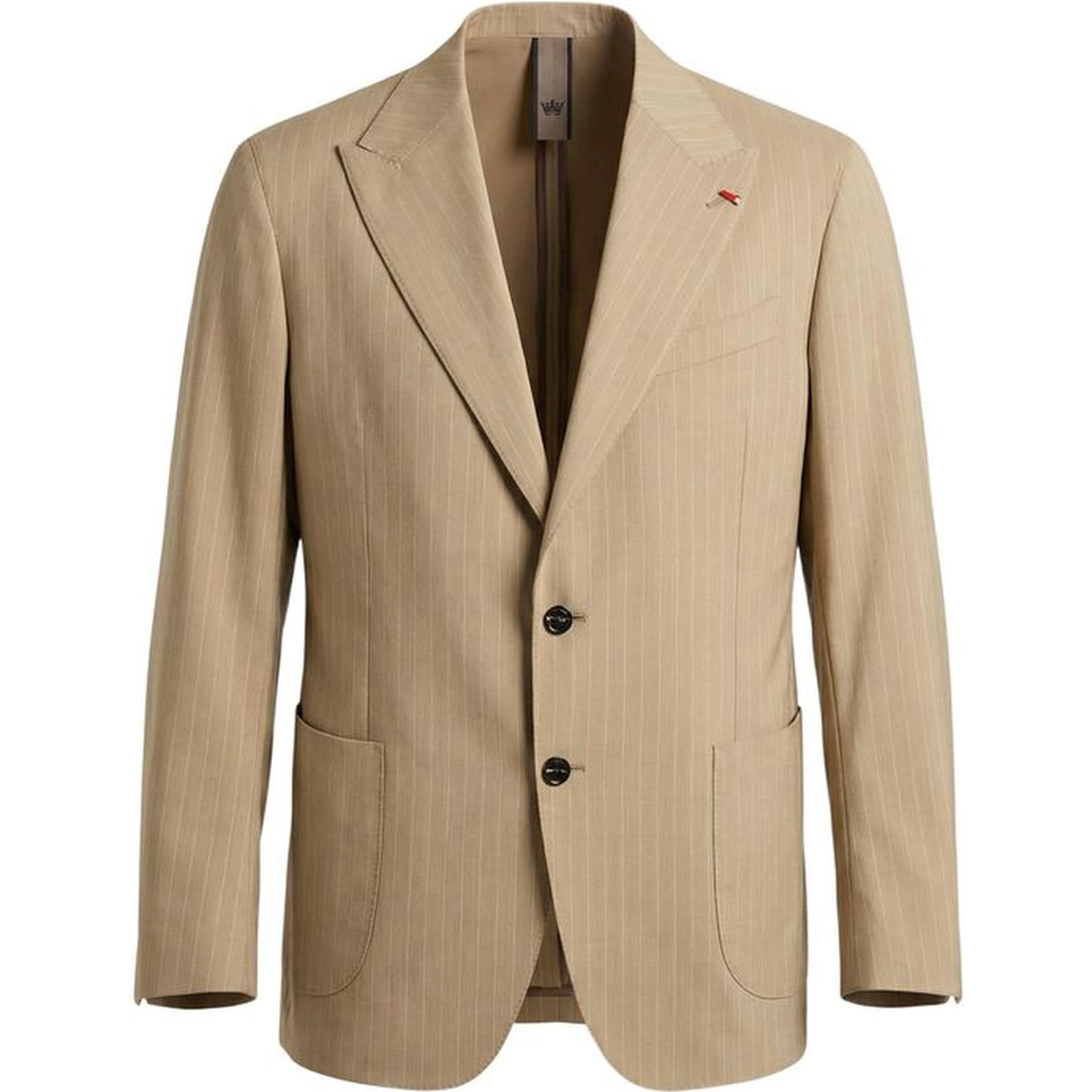 Beige Polyester Two-Piece Suit