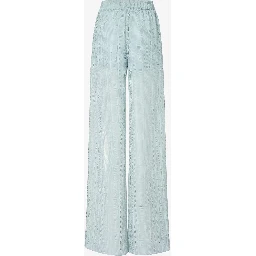 Wide leg pants in silk