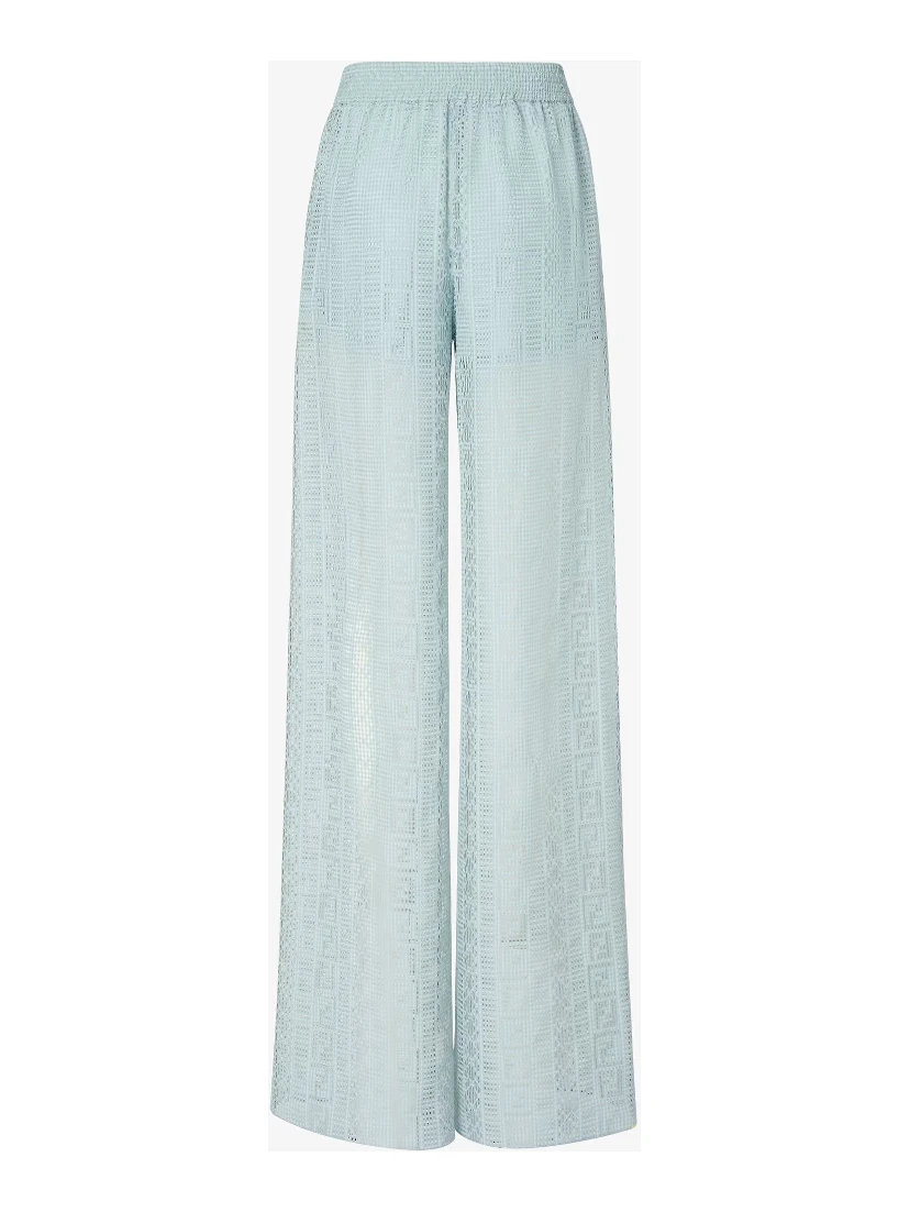 Wide leg pants in silk
